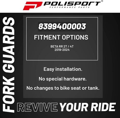 واقيات شوكة التفاف كاملة من Polisport لبيتا RR 125/200/250/300 2T 2019-2026 | بولي بروبيلين عالي التأثير، مقاس OEM، أسود، حماية متينة لشوكة إندورو in Saudi Arabia
