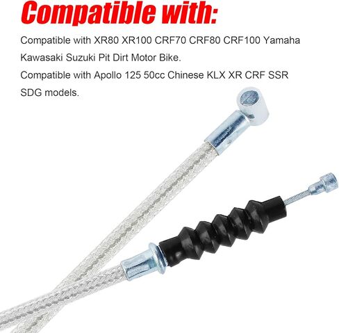 كابل القابض لـ 50cc 70cc 90cc 110cc 125cc 140cc محرك أفقي حفرة الترابية دراجة ATV TaoTao Sunl Baja 35.43 بوصة قابل للتعديل أبيض in Saudi Arabia