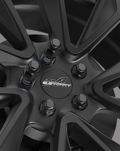 GAsupply 1/2 x 20 Black Lug Nuts, 1/2''-20 Closed End Bulge Acorn Lug Nut Set 1.38" 35mm Tall 3/4" 19mm Hex Conical Seat 60 Degree, 20pcs in Kuwait