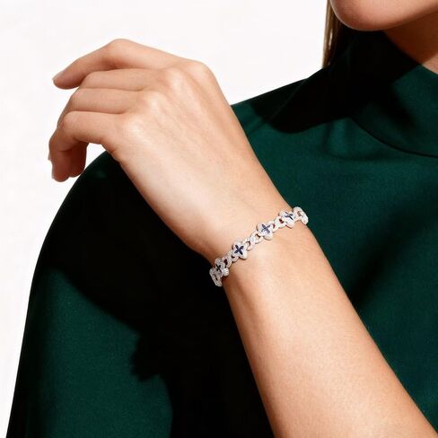 Iefil St. Patrick's Day Gifts - Clover Tennis Bracelet for Women, Infinty Clover Birthstone Bracelet, Mothers Valentines Day Jewelry Gifts for Women Her in Saudi Arabia
