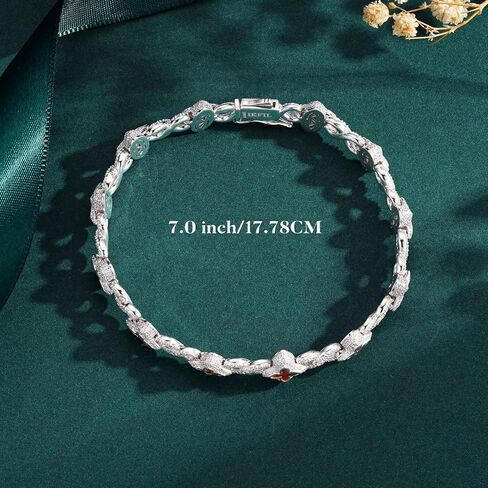 Iefil St. Patrick's Day Gifts - Clover Tennis Bracelet for Women, Infinty Clover Birthstone Bracelet, Mothers Valentines Day Jewelry Gifts for Women Her in Saudi Arabia