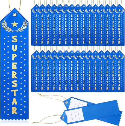 72 Pcs Track and Field Ribbons Award Ribbons Field Day Ribbons 1st to 6th Place Prize Ribbons with Event Card and Rope for Competition Contest School Sports Event in Saudi Arabia