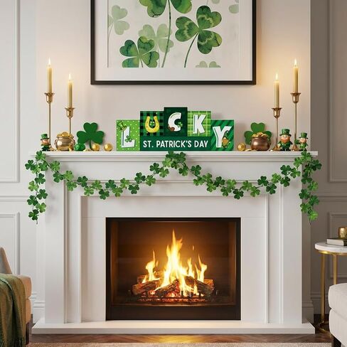 St. Patrick's Day Decorations, Wooden St Patricks Day Table Decorations, St. Patrick's Tabletop Decor Irish Table Centerpiece for Shelf Mantel Home Party Decor in Saudi Arabia