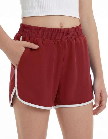 Stelle Girls Athletic Shorts with Pockets Quick Dry Running Shorts Gymnastics Basketball Short for Teen Kids in Saudi Arabia