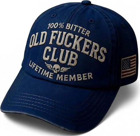 Old Fuckers Club-Vintage Baseball Cap, Hand-Embroidery Adjustable Wash Old Fuckers Club100% Bitter Lifetime Member Hat in Saudi Arabia