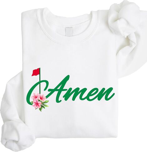 سويت شيرت Olive Loves Apple Amen Golf للنساء المراهقات والأطفال، عصري برقبة مستديرة لبطولات الجولف in Saudi Arabia