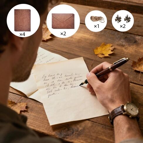 مجموعة حرفية كلاسيكية كاملة: مجموعة حروف عتيقة مكونة من 60 قطعة مع ورق قرطاسية وأظرف قديمة وحبل ومفاتيح كلاسيكية للدعوات ورسائل الحب in Kuwait