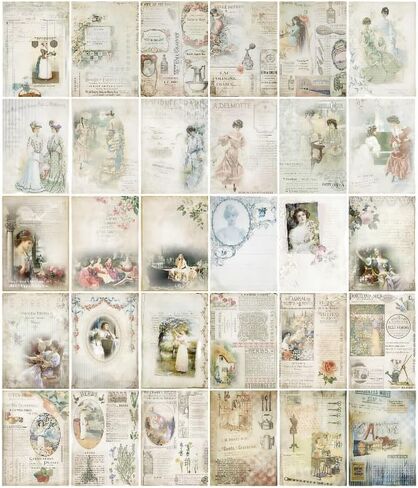30 Sheets Vintage Scrapbook Paper, 5.5x8 Inches Aesthetic Writing Paper for Journaling in Saudi Arabia