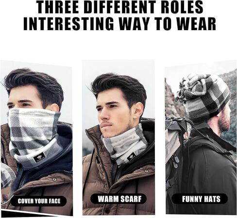 وشاح تزلج لتدفئة الرقبة، قناع مقاوم للرياح - قناع وجه من الصوف السميك لتدفئة الرقبة في الطقس البارد in Kuwait