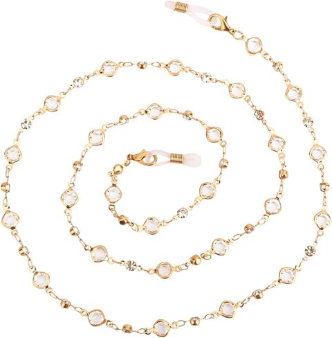 Crystal Beaded Eyeglass Chain, Adjustable Around Neck Eye Glasses Chains Sunglasses Necklace String Strap Holder Hanger Lanyard Accessories for Women Men in Saudi Arabia