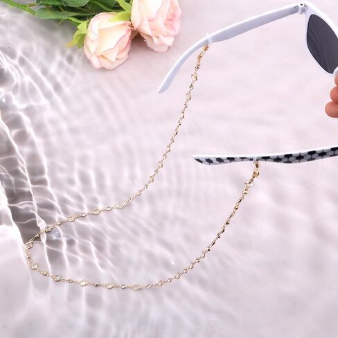 Crystal Beaded Eyeglass Chain, Adjustable Around Neck Eye Glasses Chains Sunglasses Necklace String Strap Holder Hanger Lanyard Accessories for Women Men in Saudi Arabia