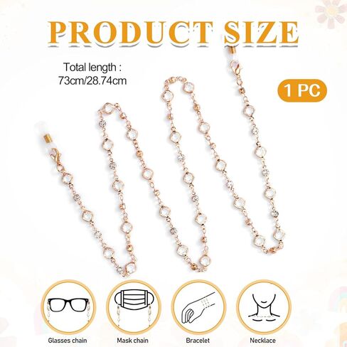 سلسلة نظارات مطرزة بالكريستال، سلاسل نظارات العين للنساء، حاملات نظارات العين حول الرقبة، حزام حامل النظارات الشمسية للنساء والفتيات in Saudi Arabia