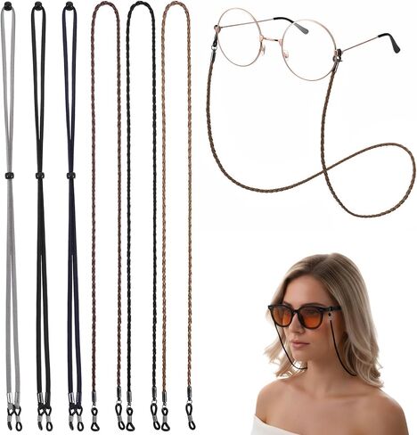 Ouligay 6 PCS Leather Eyeglass Holders Around Neck Soft Glasses Holder Strap Eyeglass Chains for Women & Men Multicolored Eye Glass Holder in Saudi Arabia