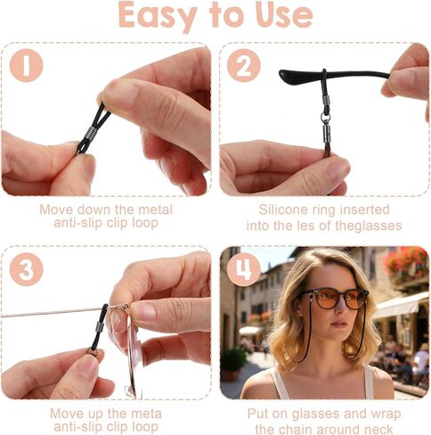 Ouligay 6 PCS Leather Eyeglass Holders Around Neck Soft Glasses Holder Strap Eyeglass Chains for Women & Men Multicolored Eye Glass Holder in Saudi Arabia