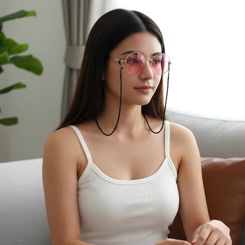 Ouligay 6 PCS Leather Eyeglass Holders Around Neck Soft Glasses Holder Strap Eyeglass Chains for Women & Men Multicolored Eye Glass Holder in Saudi Arabia