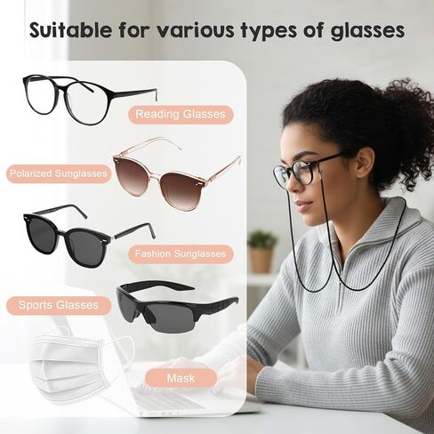 Ouligay 6 PCS Leather Eyeglass Holders Around Neck Soft Glasses Holder Strap Eyeglass Chains for Women & Men Multicolored Eye Glass Holder in Saudi Arabia