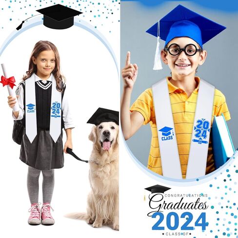 XunYee 6 Pcs 51 Inch White Unisex Kids Plain Graduation Stole Bulk Blank Kindergarten Graduation Sash Preschool Stole for 2026 in Saudi Arabia