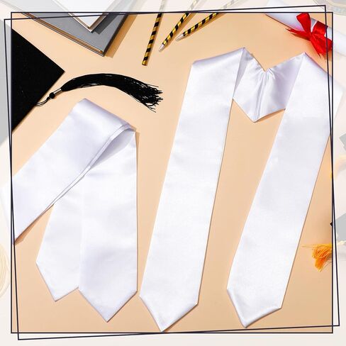 XunYee 6 Pcs 51 Inch White Unisex Kids Plain Graduation Stole Bulk Blank Kindergarten Graduation Sash Preschool Stole for 2026 in Saudi Arabia