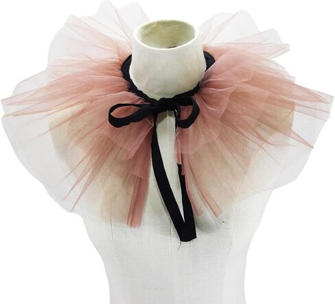 Clown Tulle Ruffled Collar Vintage Neck Ruff Mesh Collar Halloween Cosplay Costume Clown Choker Mesh Neck Ruff Co in Saudi Arabia