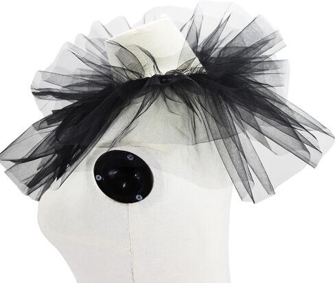 Clown Tulle Ruffled Collar Vintage Neck Ruff Mesh Collar Halloween Cosplay Costume Clown Choker Mesh Neck Ruff Co in Saudi Arabia