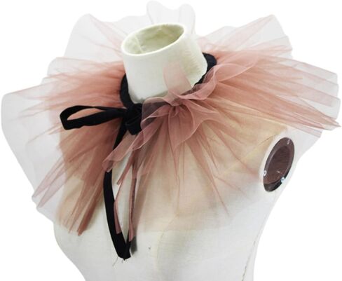 Clown Tulle Ruffled Collar Vintage Neck Ruff Mesh Collar Halloween Cosplay Costume Clown Choker Mesh Neck Ruff Co in Saudi Arabia