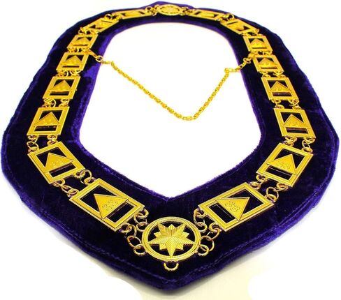 Masonic Collar 33rd 33 Degree GOLD PLATED // PURPLE BACKING DMR-1000GP in Saudi Arabia