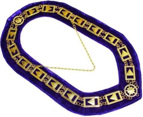 Masonic Collar 33rd 33 Degree GOLD PLATED // PURPLE BACKING DMR-1000GP in Saudi Arabia