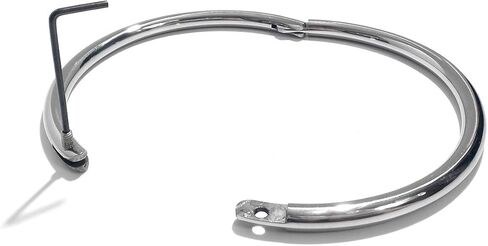 16" Eternity Polished Stainless Steel Locking Choker, Day Collar, Metal Collar, Necklace 8MM - CuffStore in Saudi Arabia
