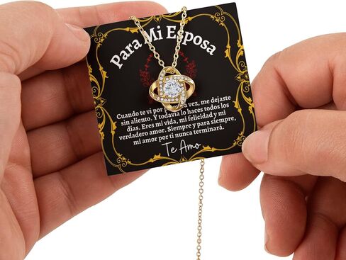 Collar Para Mi Esposa o Novia, El Amor De Mi Vida, Joyería Con Tarjeta y Rosa De Mensaje En Español, Regalo Romántico Para Novia, Esposa, Pareja, Mujer Especial in Saudi Arabia