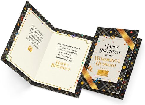 بطاقة عيد ميلاد الزوج من Prime Greetings، مصنوعة في أمريكا، مخزون بطاقات سميك مع ظرف ممتاز معبأ في بريد عرض تقديمي قابل لإعادة الاستخدام، صديق للبيئة، 5 بوصة × 7.75 بوصة in Kuwait