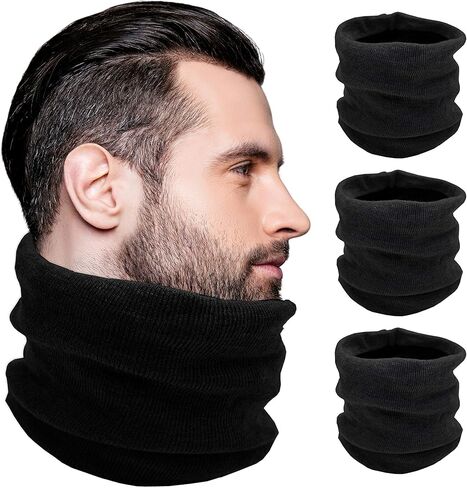 Thermal Neck Warmer, 4 Pack, Fleece Lined Gaiter Warm Winter Scarf Tube Wrap Mens Womens Bulk Pack in Saudi Arabia