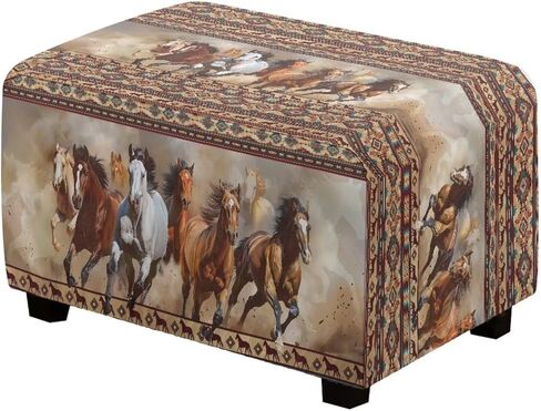 أغطية عثمانية مطبوعة بطبعة حمار وحشي، أغطية عثمانية مستطيلة غير قابلة للانزلاق مع أغطية مسند للقدمين قابلة للغسل ومقاومة للغبار، سهلة التركيب in Kuwait