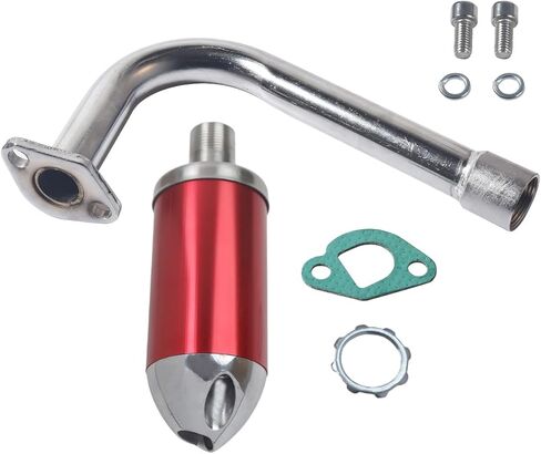Exhaust Pipe with Muffler For Predator 212cc 196cc Go Kart& Mini Bike, For Honda GX160,GX200,For Coleman Powersports CT200U Red in Saudi Arabia