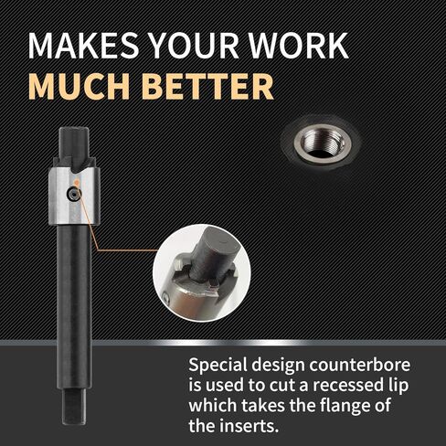 M6X1.0 Metric Thread Repair Kit with Insert HSS Drill, Tap, Installation Driver, Counterbore, Two Sizes Stainless Steel Insert 5PCS 9.4MM and 5PCS 12MM in Saudi Arabia