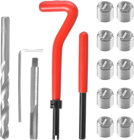 15PCS M10 x 1.0mm Car Thread Repair Insert Kit, Stainless Steel Vehicle Helicoil Thread Repair Kit Compatible Hand Tool Set, Auto Repairing Accessories, Universal for SUV RV Truck in Saudi Arabia
