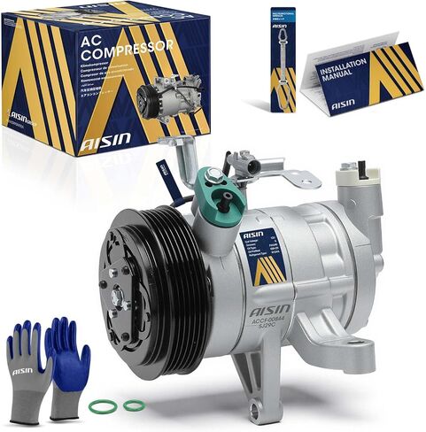 AISIN ACCF-00844 Air Conditioner AC Compressor - Compatible with Subaru Forester 2014-2018, Crosstrek 2016-2017, XV Crosstrek 2013-2015, Impreza 2012-2016 - with 6-Pulley Groove, with Clutch in Kuwait