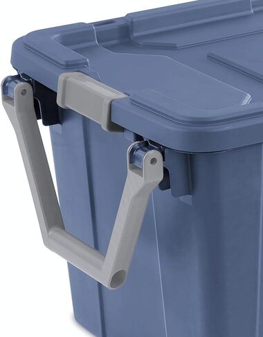Industrial Storage Tote with Wheels, Blue, Heavy-Duty Plastic, 40 Gallon, Latching Lid, Stackable, 36.75x21.38x18 Inch, 2 Pack in Saudi Arabia