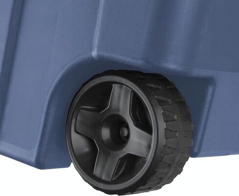 Industrial Storage Tote with Wheels, Blue, Heavy-Duty Plastic, 40 Gallon, Latching Lid, Stackable, 36.75x21.38x18 Inch, 2 Pack in Saudi Arabia