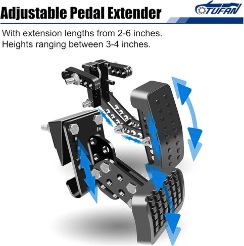 موسع دواسة الغاز، موسعات دواسة الفرامل للأشخاص القصيرين، طول قابل للتعديل (2"-6") وزاوية (15°-45°) مع مطاط مضاد للانزلاق لسيارات Go-Kart وUTV والشاحنات وسيارات الدفع الرباعي وجميع السيارات in Kuwait