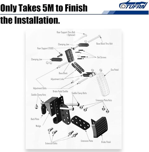 موسع دواسة الغاز، موسعات دواسة الفرامل للأشخاص القصيرين، طول قابل للتعديل (2"-6") وزاوية (15°-45°) مع مطاط مضاد للانزلاق لسيارات Go-Kart وUTV والشاحنات وسيارات الدفع الرباعي وجميع السيارات in Kuwait