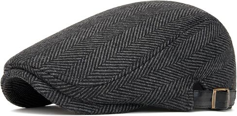 Mens Newsboy Ivy Cap Cotton Classic Herringbone Tweed Flat Hat Adjustable Beret Hats Irish Gatsby Cabbie Driving Cap in Saudi Arabia