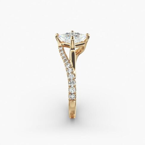 1-5 Carat Princess Cut Bypass Pavé Kite-Set Engagement Ring D color VVS1 purity 10K 14K 18K Solid Gold & 925 Sterling Silver Engagement Rings for Women Wife Wedding Rings Gifts in Saudi Arabia