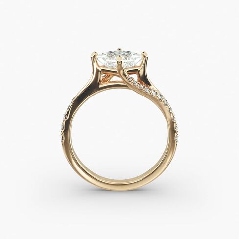1-5 Carat Princess Cut Bypass Pavé Kite-Set Engagement Ring D color VVS1 purity 10K 14K 18K Solid Gold & 925 Sterling Silver Engagement Rings for Women Wife Wedding Rings Gifts in Saudi Arabia