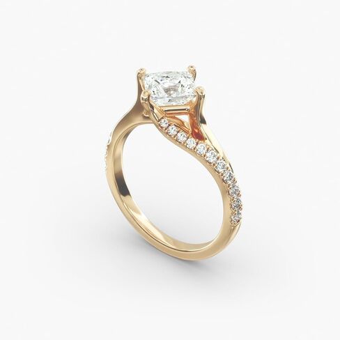 1-5 Carat Princess Cut Bypass Pavé Kite-Set Engagement Ring D color VVS1 purity 10K 14K 18K Solid Gold & 925 Sterling Silver Engagement Rings for Women Wife Wedding Rings Gifts in Saudi Arabia