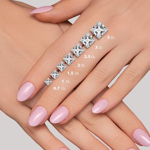 1-5 Carat Princess Cut Bypass Pavé Kite-Set Engagement Ring D color VVS1 purity 10K 14K 18K Solid Gold & 925 Sterling Silver Engagement Rings for Women Wife Wedding Rings Gifts in Saudi Arabia