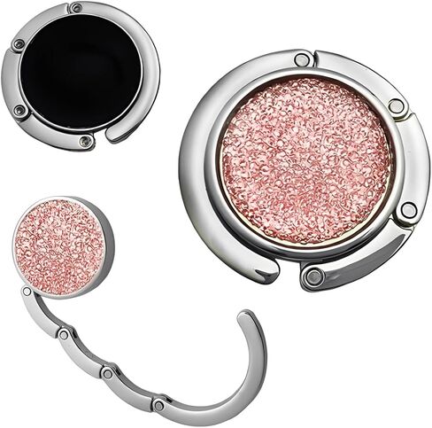Foldable Purse Hook with Rhinestone Decoration, Portable Handbag Hanger for Tables and Desks in Saudi Arabia