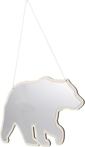 Luxshiny ’s Small Acrylic Makeup Mirror Bear Shape, Portable Handheld Mirror Decoration for ’ Bedroom Nursery Playroom Wall Hanging in Kuwait