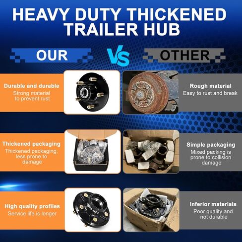 محاور مقطورة 3500 رطل 5 عروة، مجموعتان من مجموعة محور المقطورة شديدة التحمل مع 5 على 4.5 بوصة، تناسب 1-1/16 بوصة إلى 1-3/8 بوصة #84 محور دوران محور المقطورة، مجموعة محور مقطورة القارب الممتازة in Kuwait