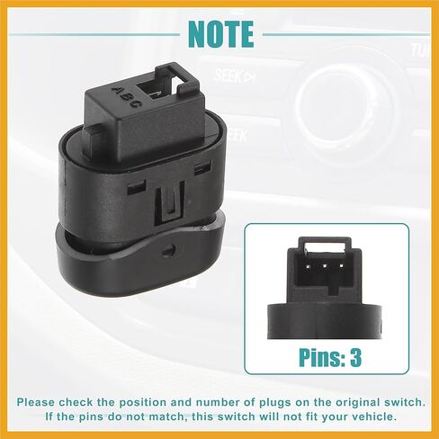 مفتاح قفل باب السيارة مناسب لسيارة شيفروليه ماليبو 2004-2008 رقم 15777133 - عبوة من قطعة واحدة بديلة باللون الأسود in Kuwait