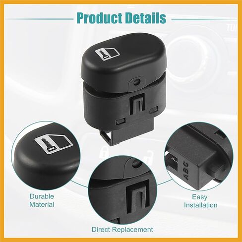 مفتاح قفل باب السيارة مناسب لسيارة شيفروليه ماليبو 2004-2008 رقم 15777133 - عبوة من قطعة واحدة بديلة باللون الأسود in Kuwait